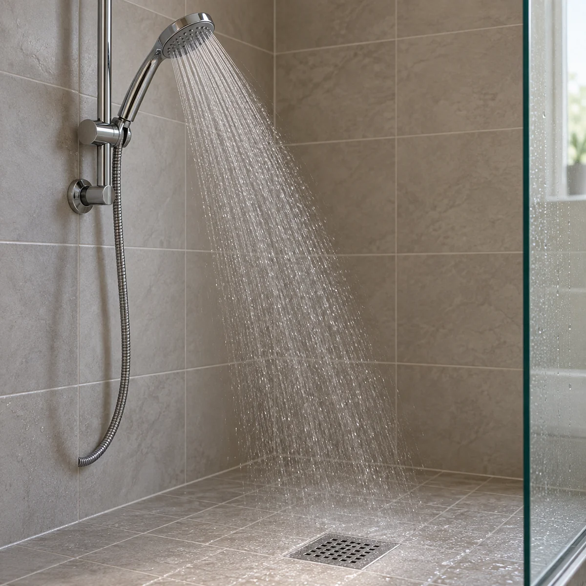 Clean showerhead producing an even spray after cleaning